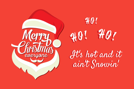 Template di design Natale a luglio con l'illustrazione di Santa Ho Ho Ho Postcard 4x6in