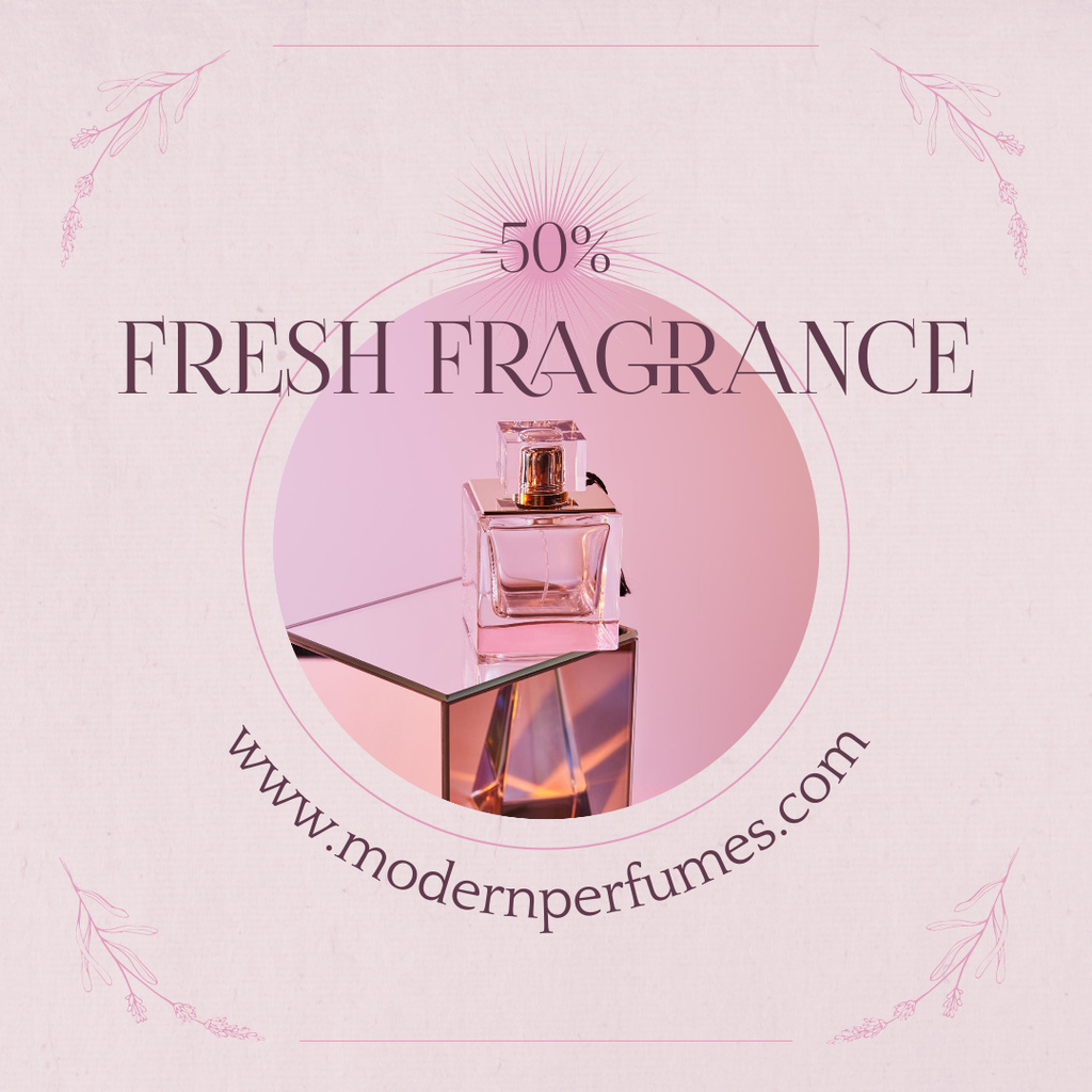Ontwerpsjabloon van Instagram AD van Fresh Perfume Discount Announcement