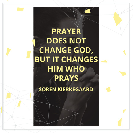Religion Quote with Woman Praying Instagram AD tervezősablon