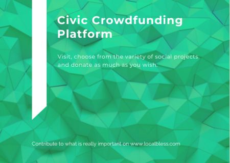 Ontwerpsjabloon van Postcard van Crowdfunding Platform ad on Stone pattern
