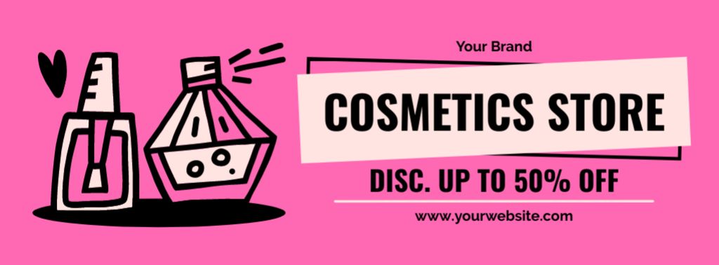 Cosmetic Store Advertisement Facebook cover Πρότυπο σχεδίασης