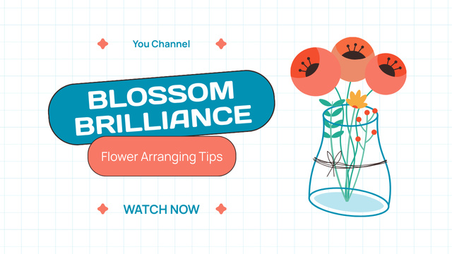 Ontwerpsjabloon van Youtube Thumbnail van Flower Arrangement Tips with Bouquet in Vase