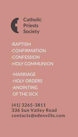 Catholic Priests Society Offer Business Card US Vertical Design Template