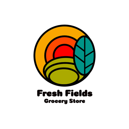 Emblem of Grocery Store Logo Design Template