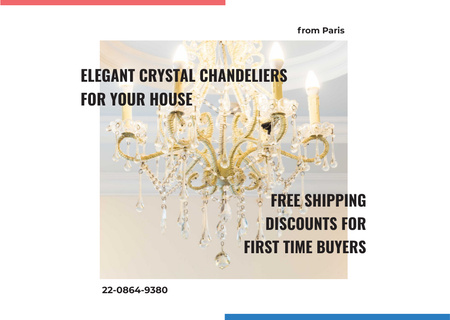 Designvorlage Elegant crystal chandeliers shop für Card