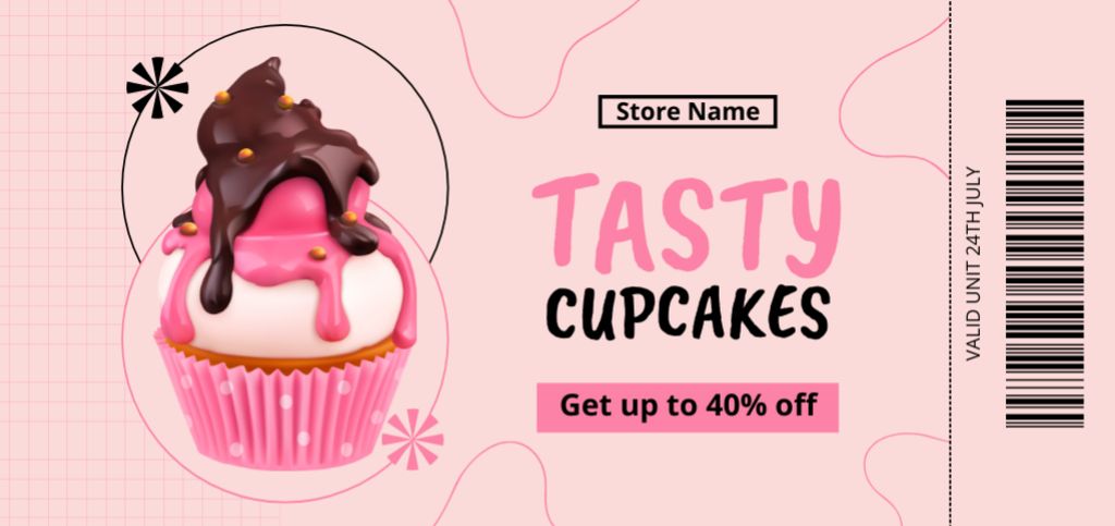 Platilla de diseño Tasty Cupcakes Discount Coupon Din Large