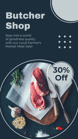 Template di design La tua esperienza culinaria con il nostro mercato della carne Instagram Story