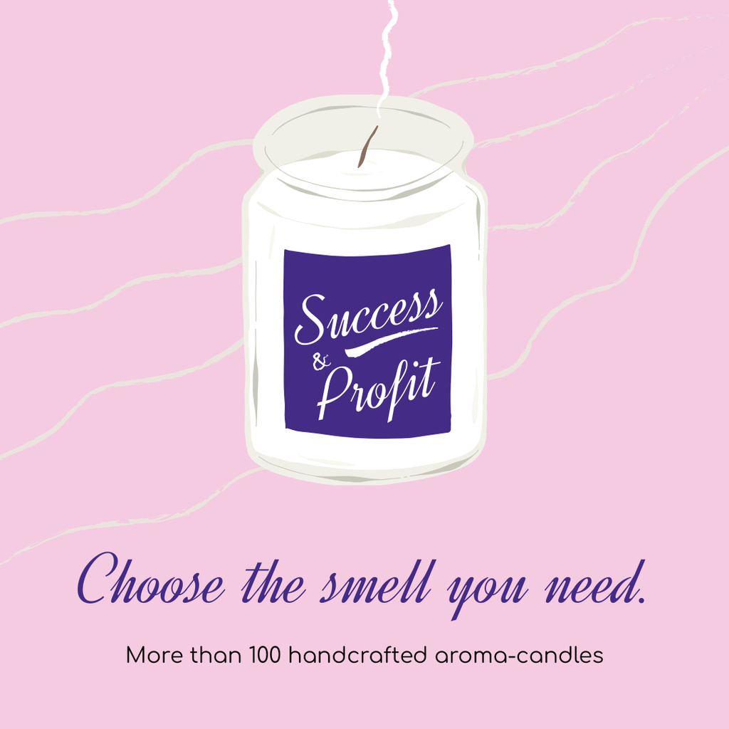 Ontwerpsjabloon van Instagram van Handcrafted Aroma Candles Ad