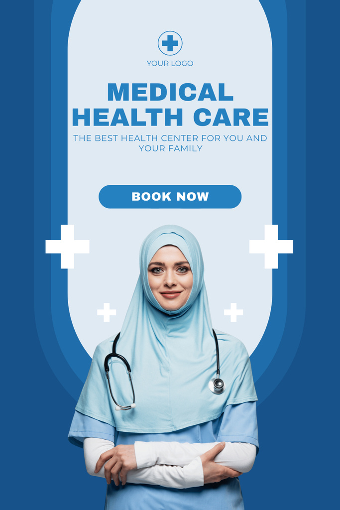 Services of Medical Healthcare Pinterest Design Template