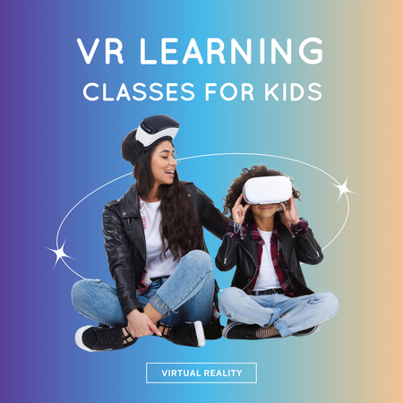 Virtuális tanulási órák ajánlat gyerekeknek Instagram tervezősablon