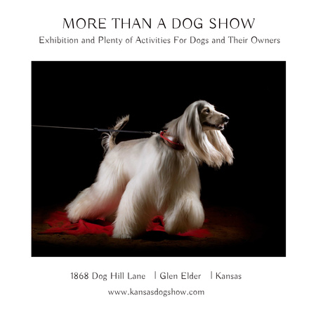 Template di design annuncio dog show con cucciolo di pedigree Instagram AD