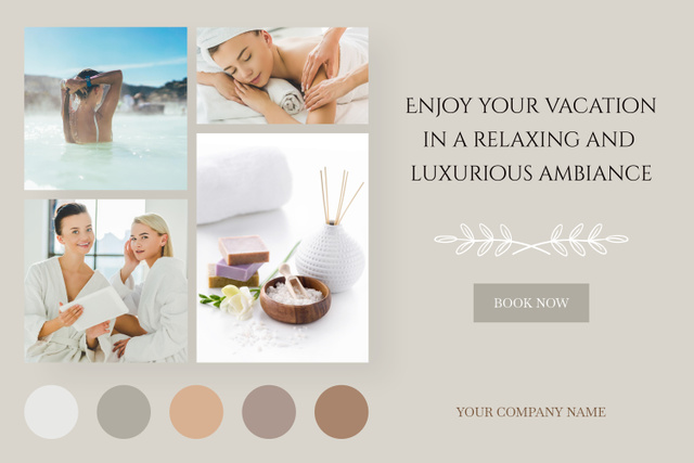 Relaxing Unwind at the Women's Spa Salon Mood Board Design Template