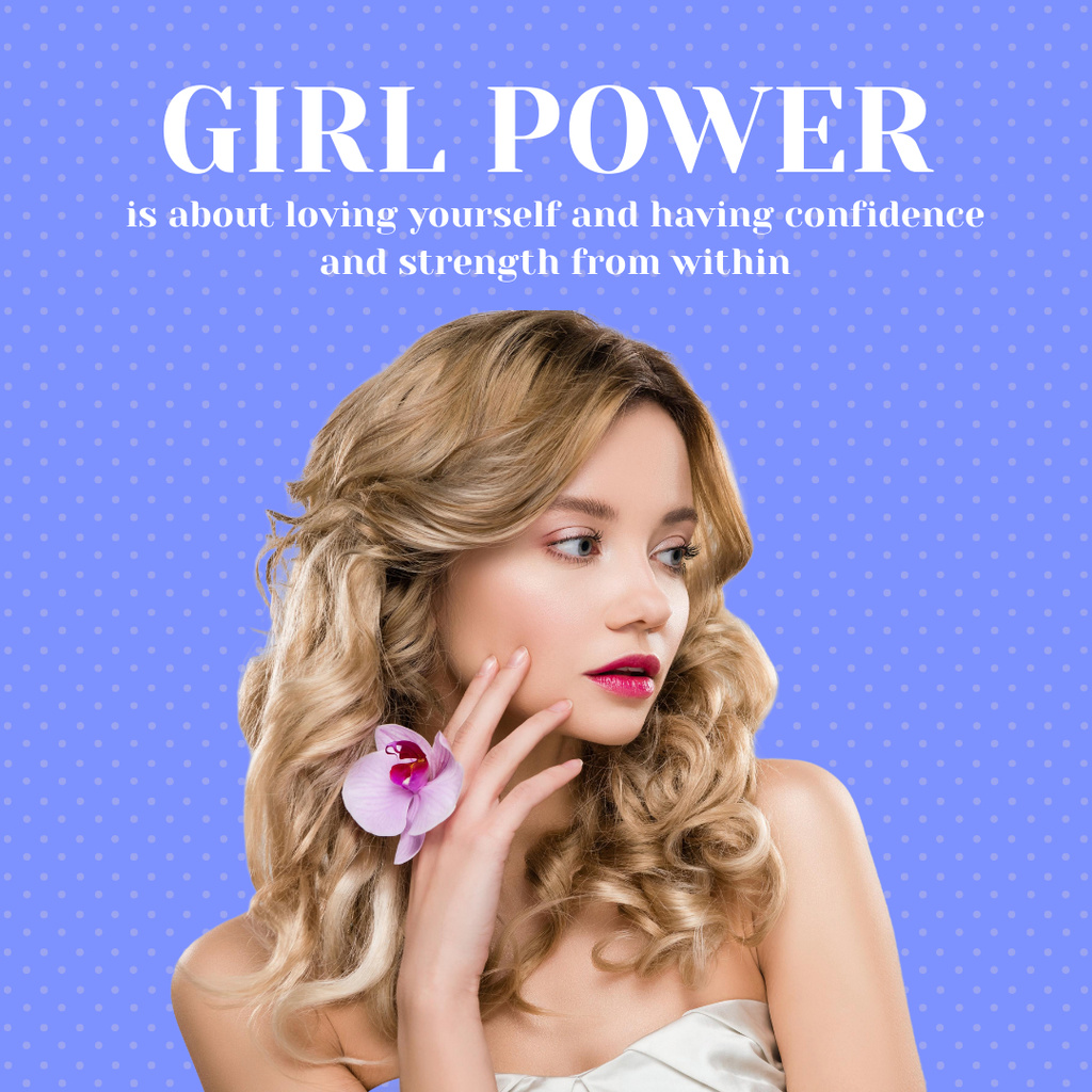 Girl Power Motivation on Violet Instagram – шаблон для дизайна