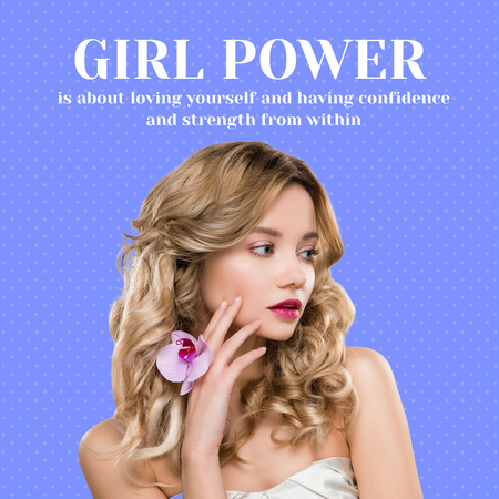 Szablon projektu Motywacja Girl Power na fiolecie Instagram