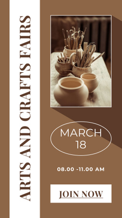 Art and Craft Fair Announcement with Pottery Instagram Story Design Template
