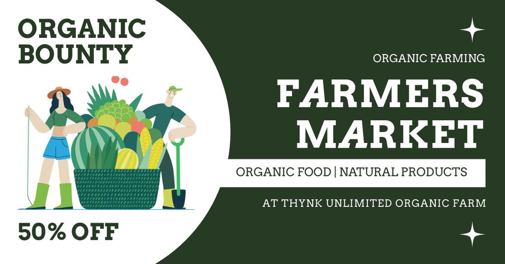 Sale of Organic Food and Farm Products Facebook AD Modelo de Design
