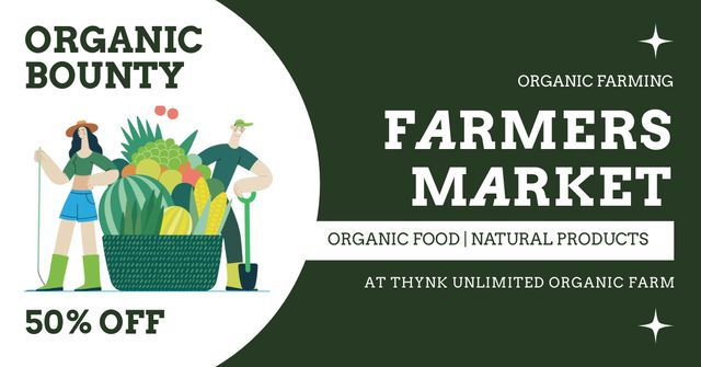 Plantilla de diseño de Sale of Organic Food and Farm Products Facebook AD 