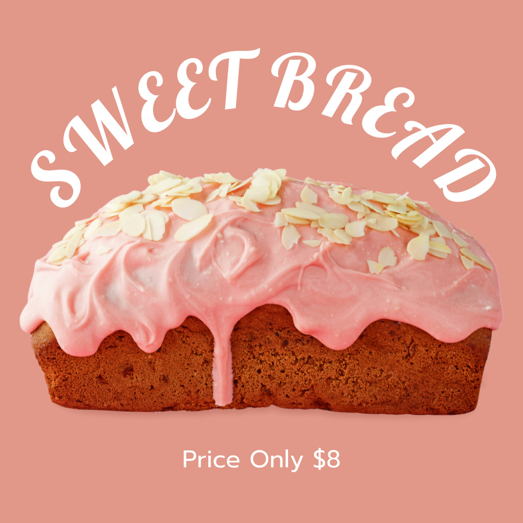 Designvorlage Bread with Pink Cream Offer für Instagram