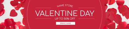 Valentine's Day Announcement on Red Ebay Store Billboard Design Template