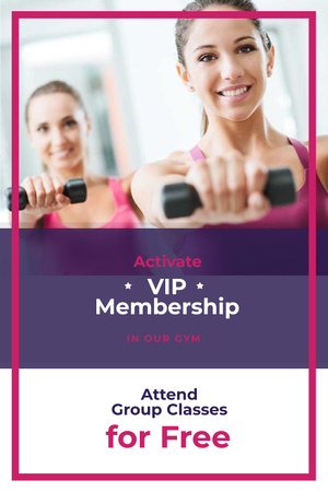 VIP membership with car for gym Pinterest Design Template