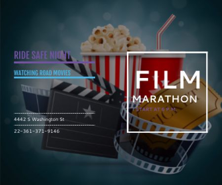 Film marathon night Large Rectangle – шаблон для дизайна
