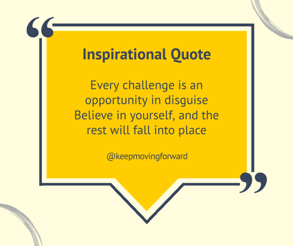 Inspirational Quote about Challenges Facebook Πρότυπο σχεδίασης