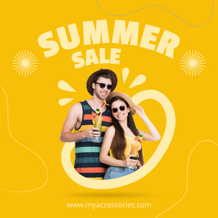 Summer Sale of Trendy Clothes Yellow Instagram Design Template