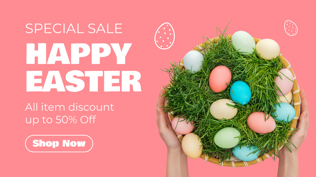 Plantilla de diseño de Easter Discount on All Products FB event cover 
