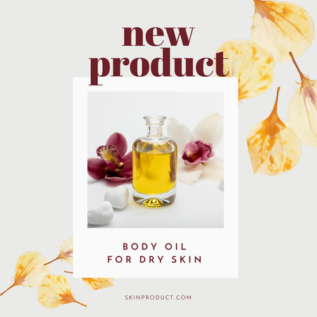 Body Oil for Dry Skin Sale Offer Instagram Design Template