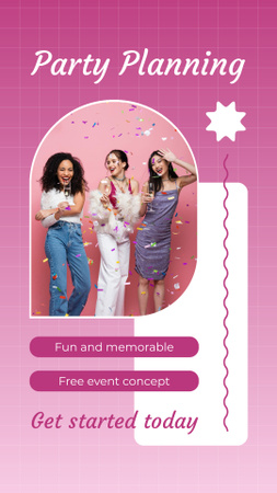 Party Planning Services with Women on Celebration Instagram Video Story Design Template