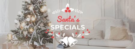 Platilla de diseño Christmas Greeting with Holiday Tree Facebook cover