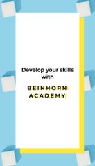 Academy Ad with Simple Geometric Pattern on Blue
