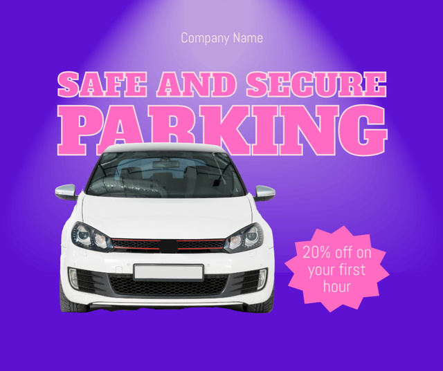 Discount on Safe Parking Services Facebook Design Template