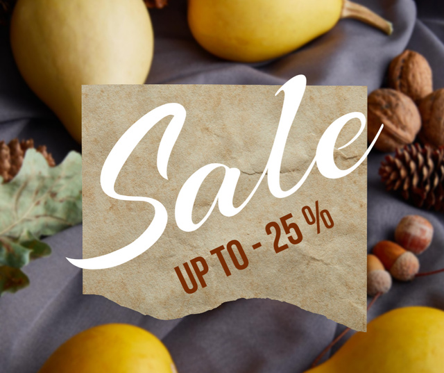 Autumn Sale Announcement with Ripe Pumpkins Facebookデザインテンプレート