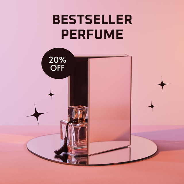Designvorlage Discount Offer on Pink Perfume für Instagram