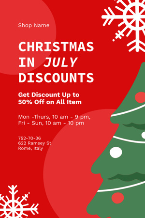  Christmas Sale Announcement in July Flyer 4x6in Πρότυπο σχεδίασης