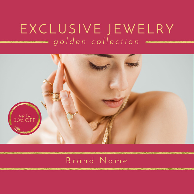 Ontwerpsjabloon van Instagram van Sale Offer of Exclusive Jewelry