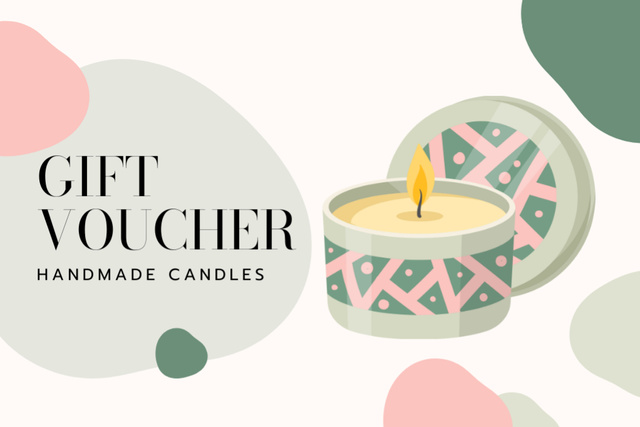 Gift Voucher for Handmade Candles Gift Certificate Modelo de Design