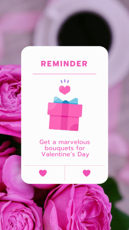 Beautiful Bouquet of Roses For Valentine`s Day TikTok Video Design Template