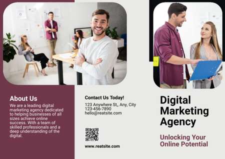 Szablon projektu Zwycięska promocja usług agencji marketingu cyfrowego Brochure