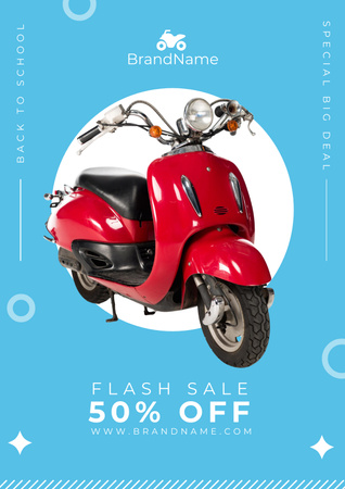 Red Scooter Sales Offer Poster Design Template