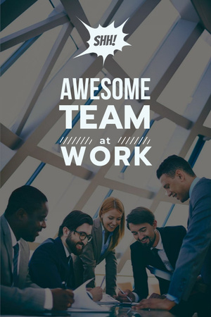 Group of business people working together Pinterest Design Template