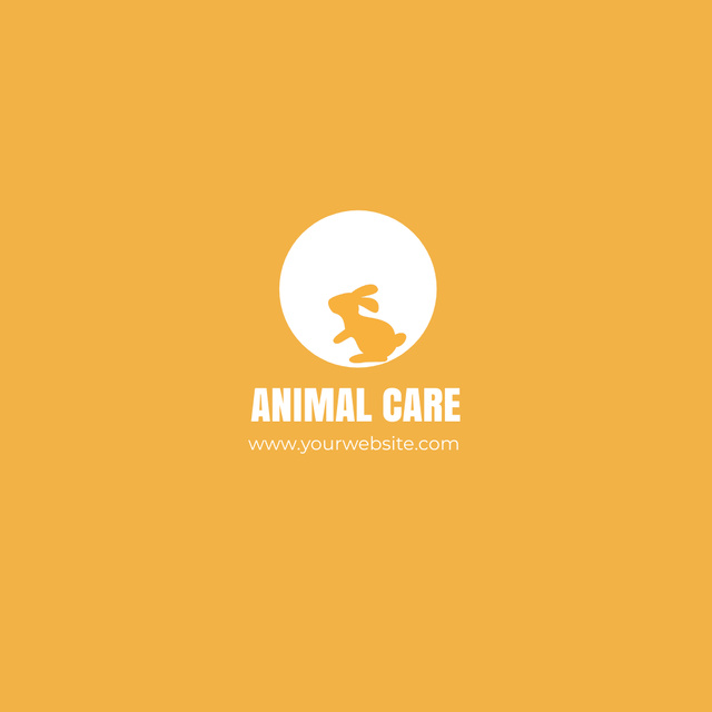 Animal Care Services Representation on Orange Animated Logo Modelo de Design