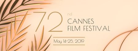 Elegantní reklama na filmovém festivalu v Cannes Facebook cover Šablona návrhu