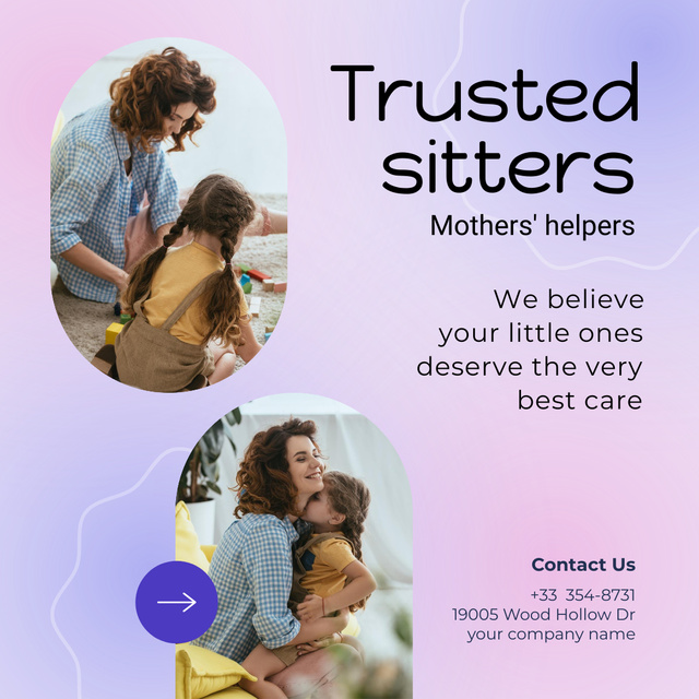Trusted Babysitting Service Promotion Instagram tervezősablon
