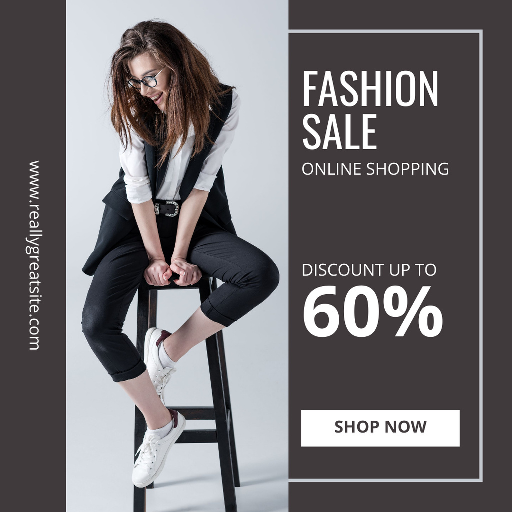 Designvorlage Stunning Fashion Sale Online With Big Discount für Instagram