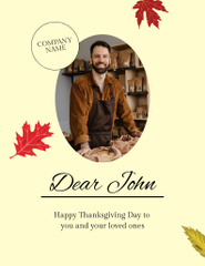 Happy Thanksgiving Greetings for Man in Brown