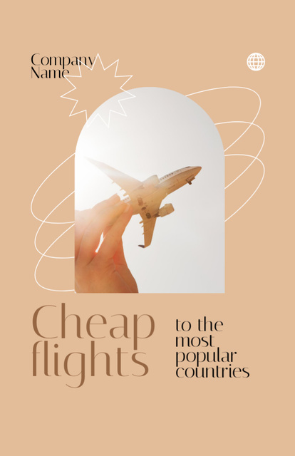 Cheap Flights Offer to Different Countries Flyer 5.5x8.5in Design Template