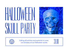 Mysterious Skull And Halloween Party In White