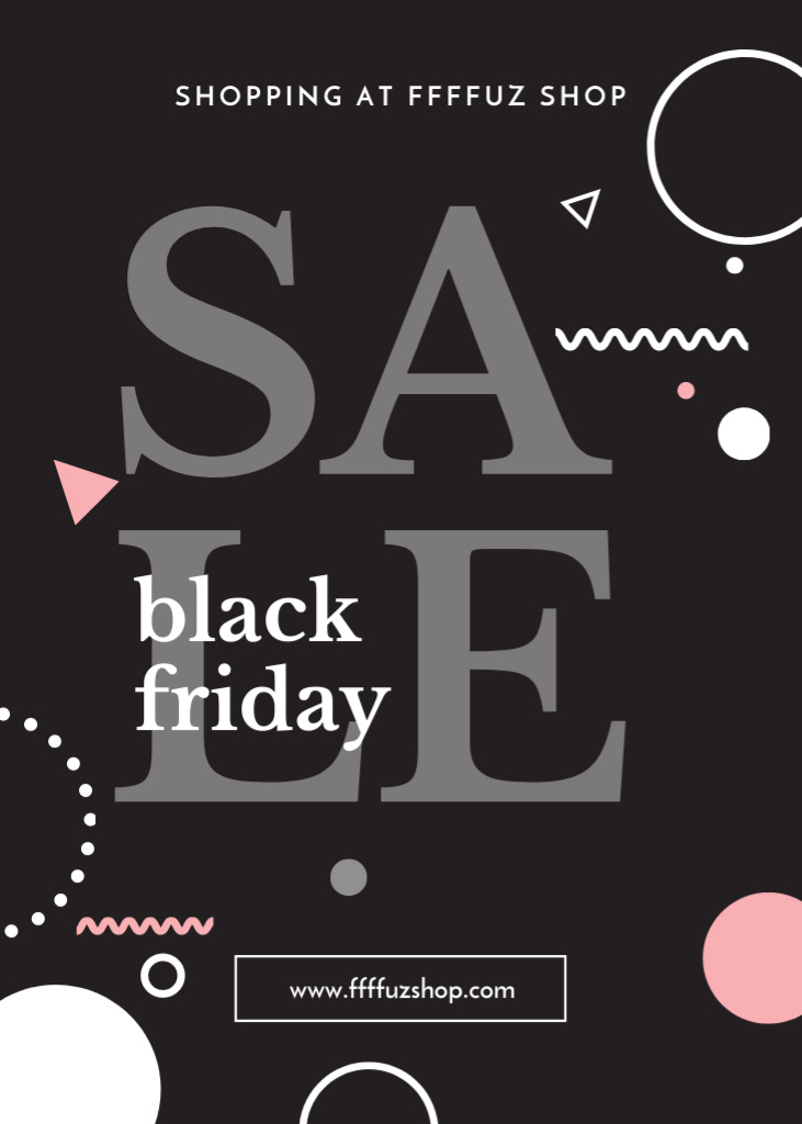 Black Friday Sale Announcement With Abstract Pattern Flayer tervezősablon